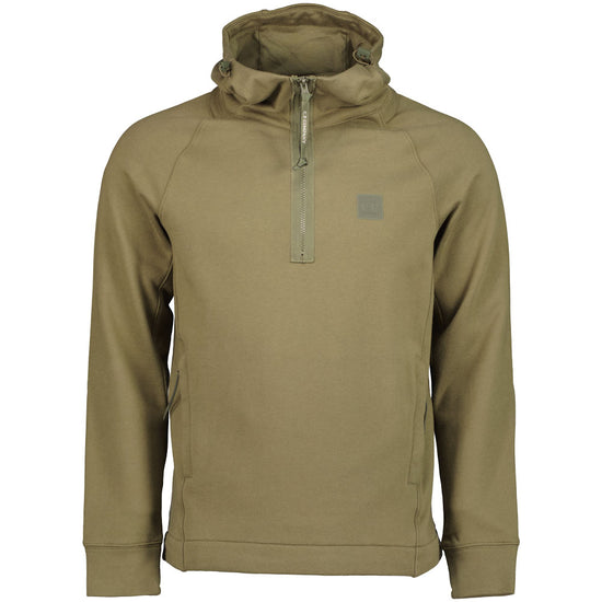 Quarter Zip Patch Logo Hoodie - Casual Basement