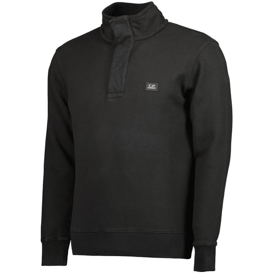 Logo Patch Quarter Button Sweatshirt - Casual Basement