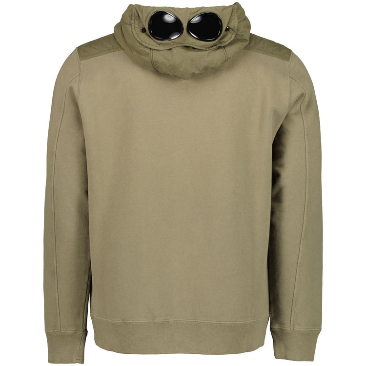 Mixed Goggle Hooded Zip Sweatshirt - Casual Basement