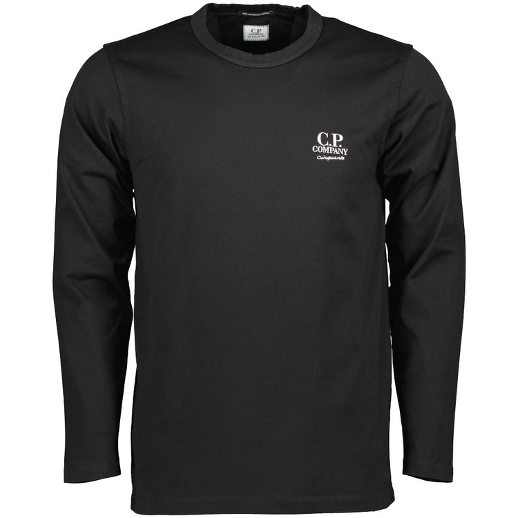 Long Sleeve Embroidered Anniversary Logo T-Shirt - Casual Basement