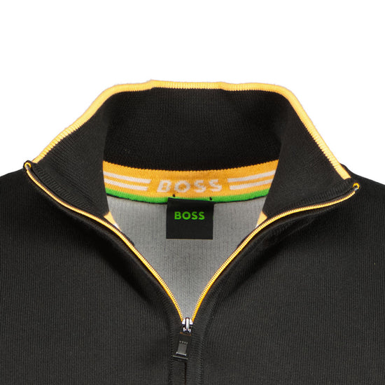 Quarter Zip Embossed Logo Knit - Casual Basement