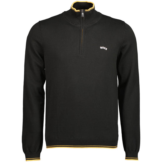 Quarter Zip Embossed Logo Knit - Casual Basement