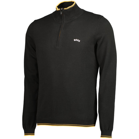 Quarter Zip Embossed Logo Knit - Casual Basement