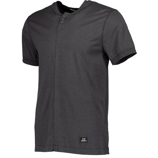 Button Up Logo Patch T-Shirt - Casual Basement