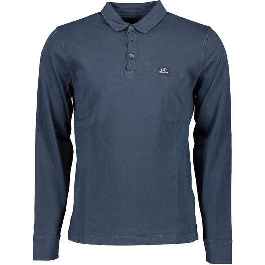 Long Sleeve Logo Patch Polo Shirt - Casual Basement