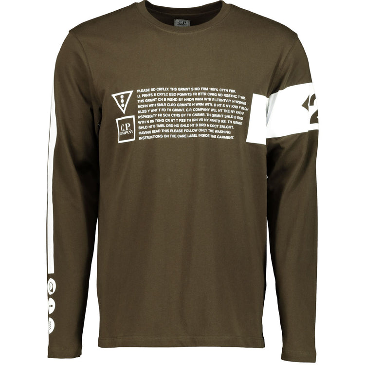 C.P. Text Print Long Sleeve T-shirt - Casual Basement