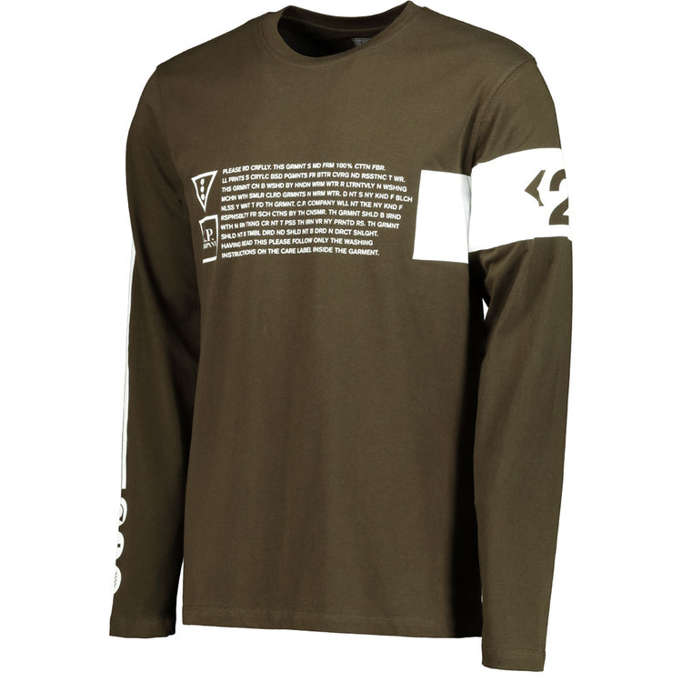 C.P. Text Print Long Sleeve T-shirt - Casual Basement