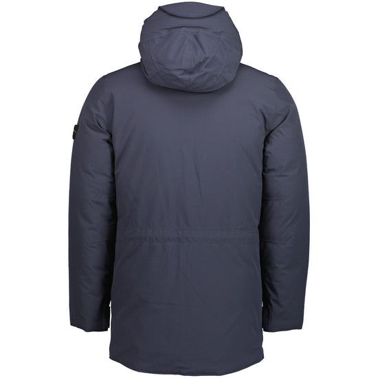 Stone Island Junior Junior Hooded Soft Shell Down Jacket Navy