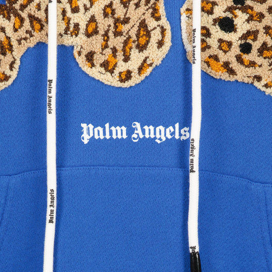 Oversized Leopard Teddy Logo Hoodie - Casual Basement