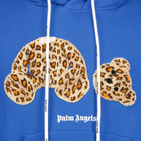 Oversized Leopard Teddy Logo Hoodie - Casual Basement