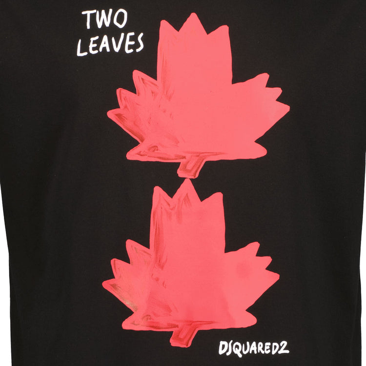 'Two Leaves' Logo Print T-Shirt - Casual Basement