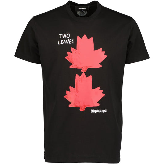'Two Leaves' Logo Print T-Shirt - Casual Basement