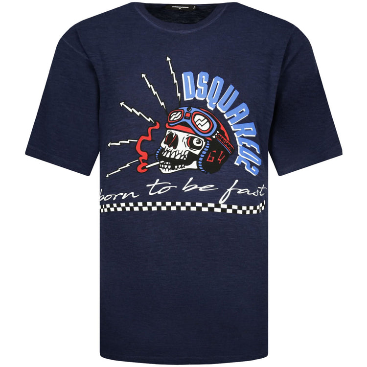DSquared2 Born To Be Fast Skull T-Shirt - Casual Basement