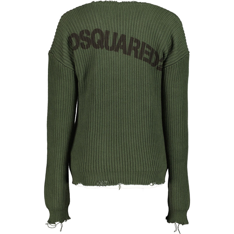 DSquared2 Ladies Distressed V-Neck Knit - Casual Basement